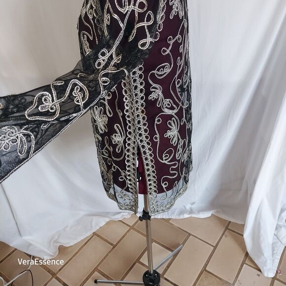 Victor Costa Occasion Vintage Eveningwear Jacket Topper Large Soutache Black - Picture 7 of 13